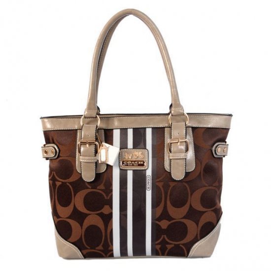 Coach In Signature Medium Coffee Totes BEX - Click Image to Close